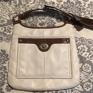 Vintage Coach White Leather Snakeskin Crossbody